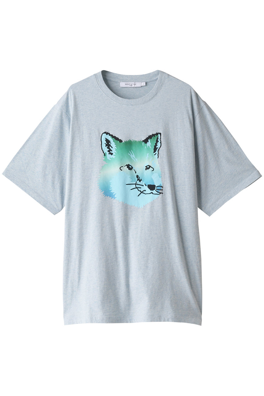 ＜ELLE SHOP＞ 40%OFF！MAISON KITSUNE 【MEN】VIBRANT FOX HEAD EASY Tシャツ (ブルーヘイズメランジ L) メゾン キツネ ELLE SHOP