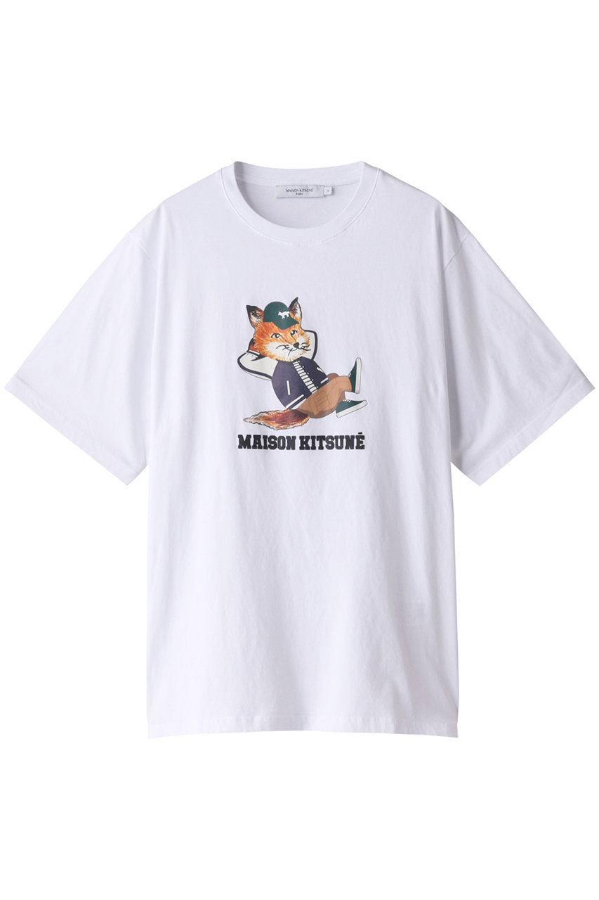 MAISON KITSUNE 【MEN】DRESSED FOX EASY Tシャツ (ホワイト, S) メゾン キツネ ELLE SHOP