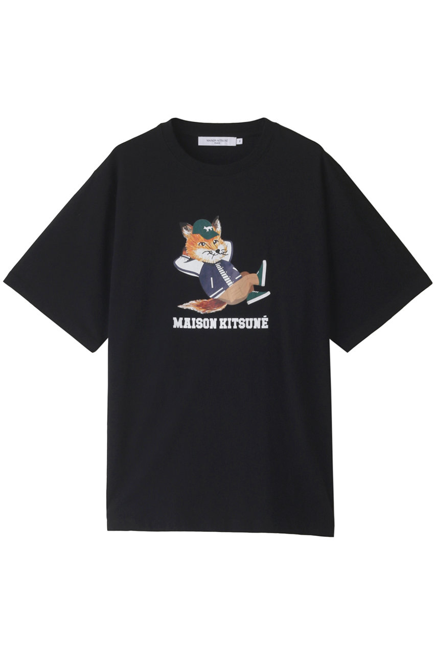 MAISON KITSUNE 【MEN】DRESSED FOX EASY Tシャツ (ブラック, M) メゾン キツネ ELLE SHOP