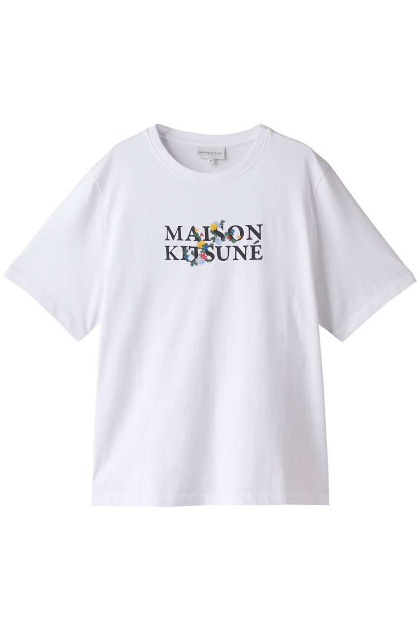  MAISON KITSUNE MAISON KITSUNE FLOWERS コンフォートTシャツ (ホワイト M) メゾン キツネ ELLE SHOP