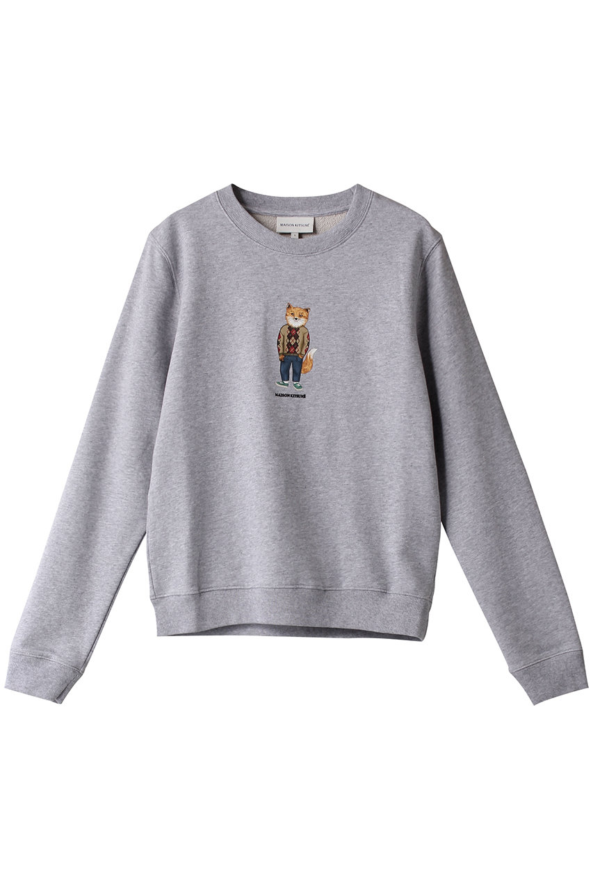  MAISON KITSUNE DRESSED FOX レギュラースウェットシャツ (ライトグレーメランジ M) メゾン キツネ ELLE SHOP