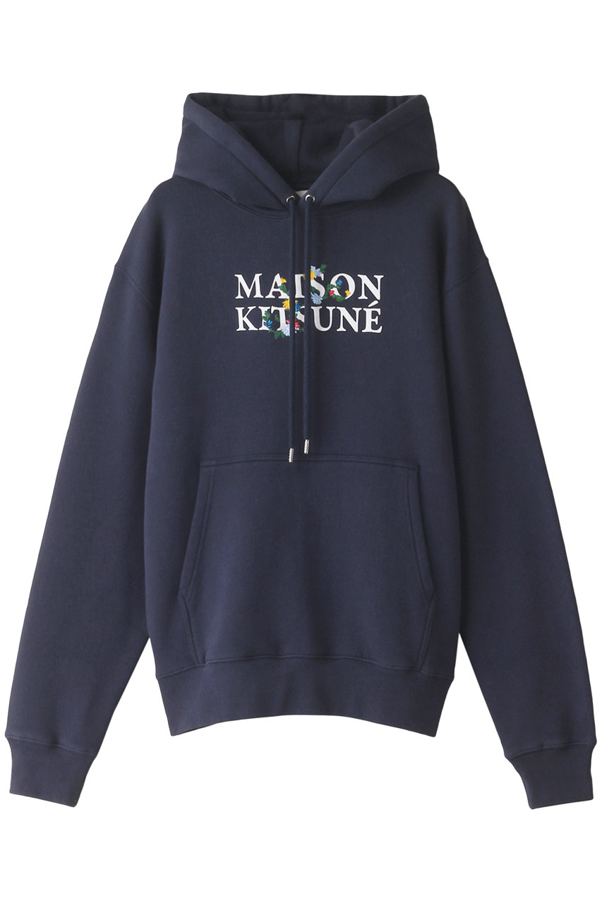 ＜ELLE SHOP＞ MAISON KITSUNE 【MEN】MAISON KITSUNE FLOWERS コンフォート フーディ (インクブルー S) メゾン キツネ ELLE SHOP