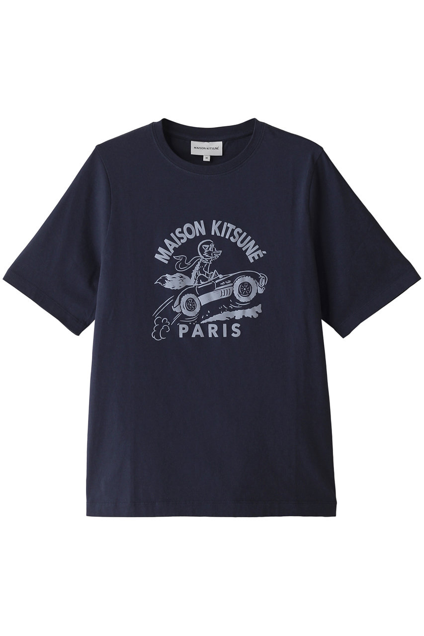 MAISON KITSUNE RACING FOX COMFORT Tシャツ (インクブルー, XS) メゾン キツネ ELLE SHOP