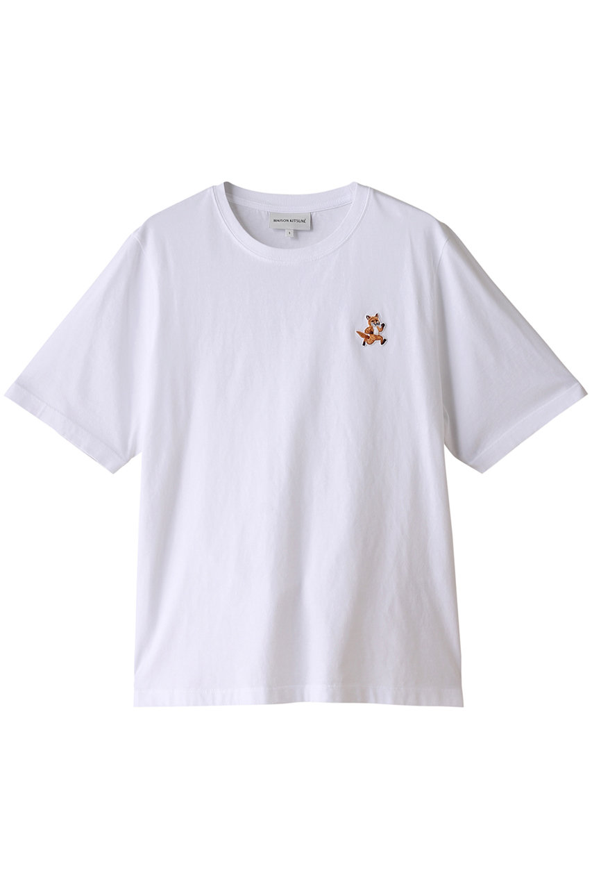 MAISON KITSUNE SPEEDY FOX PATCH COMFORT Tシャツ (ホワイト, M) メゾン キツネ ELLE SHOP
