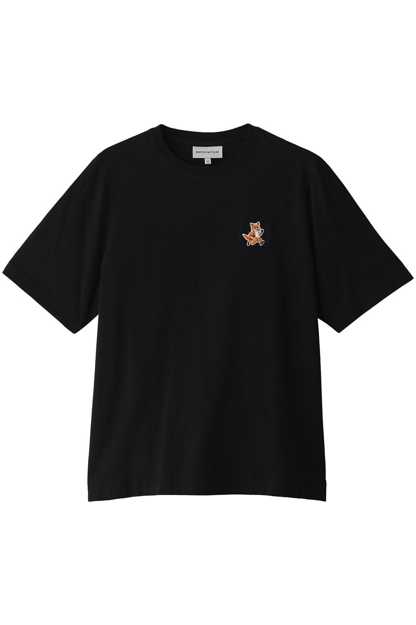 MAISON KITSUNE SPEEDY FOX PATCH COMFORT Tシャツ (ブラック, S) メゾン キツネ ELLE SHOP