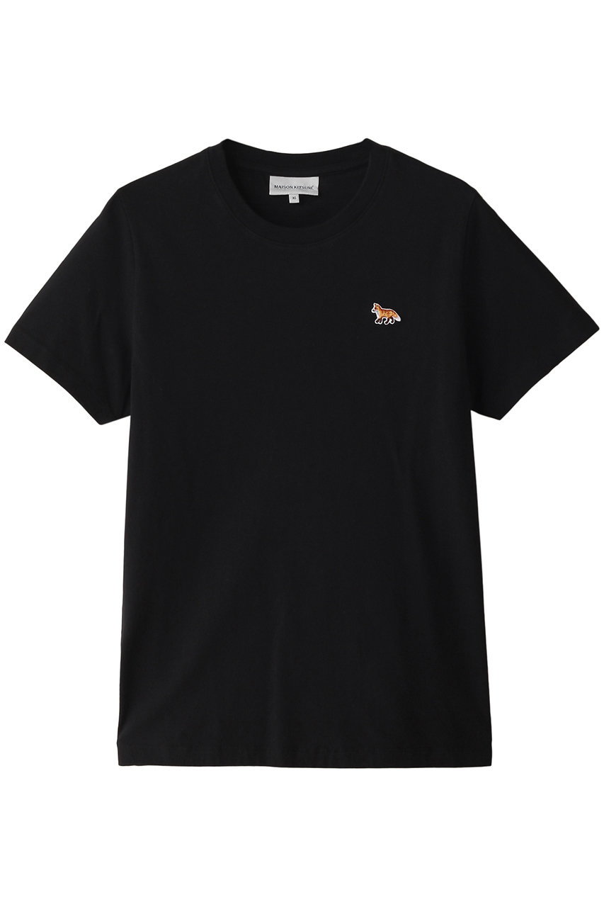 MAISON KITSUNE FOX HEAD PATCH レギュラー Tシャツ (ブラック, XS) メゾン キツネ ELLE SHOP