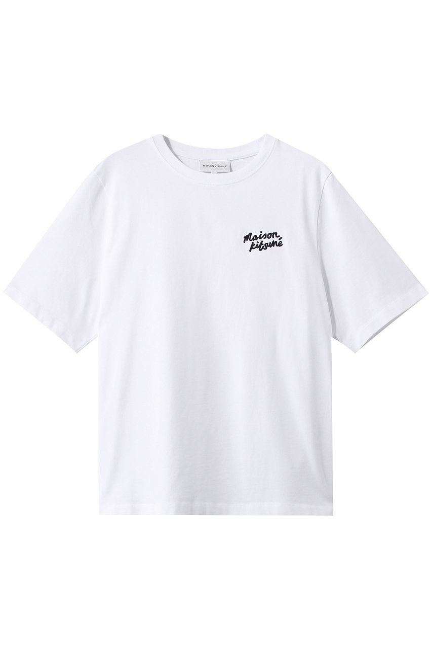 MAISON KITSUNE MAISON KITSUNE HANDWRITING COMFORT Tシャツ (ホワイト/ブラック, XS) メゾン キツネ ELLE SHOP