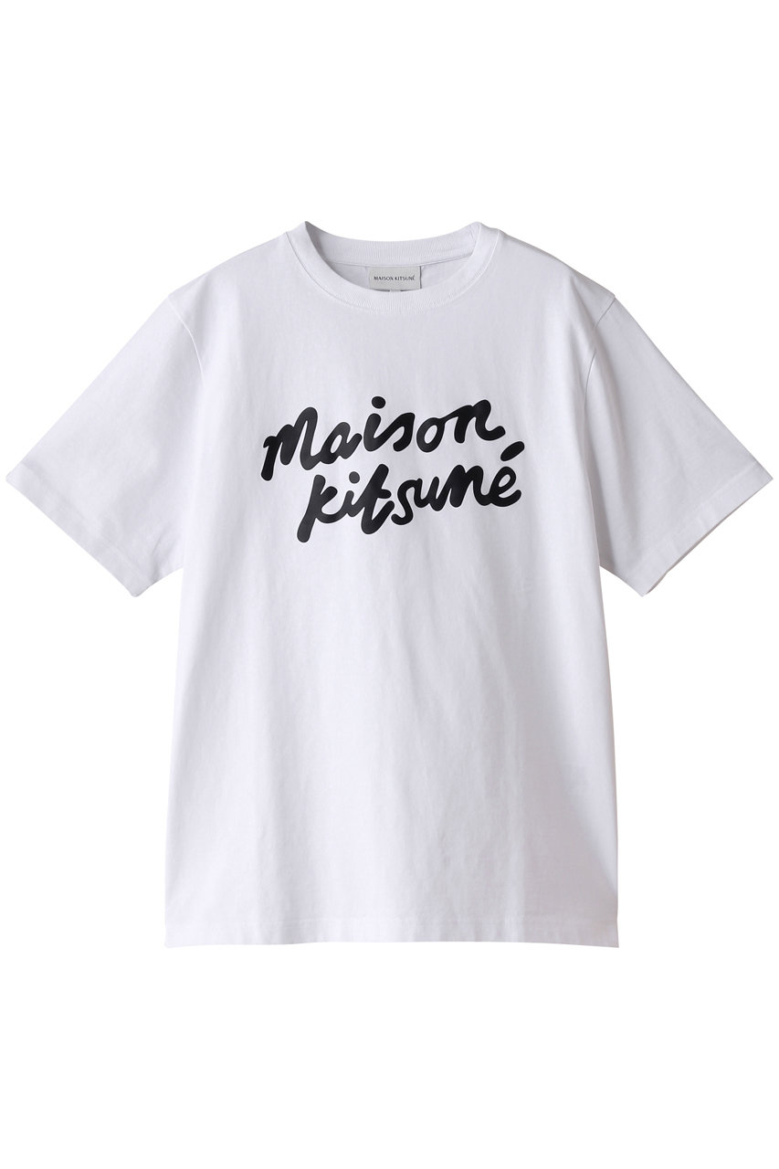 MAISON KITSUNE 【MEN】MAISON KITSUNE HANDWRITING COMFORT Tシャツ (ホワイト/ブラック, M) メゾン キツネ ELLE SHOP