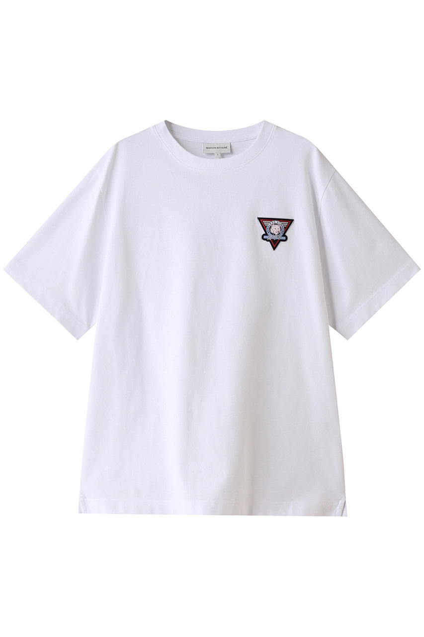 MAISON KITSUNE 【MEN】SURF COLLAGE OVERSIZE Tシャツ (ホワイト, M) メゾン キツネ ELLE SHOP