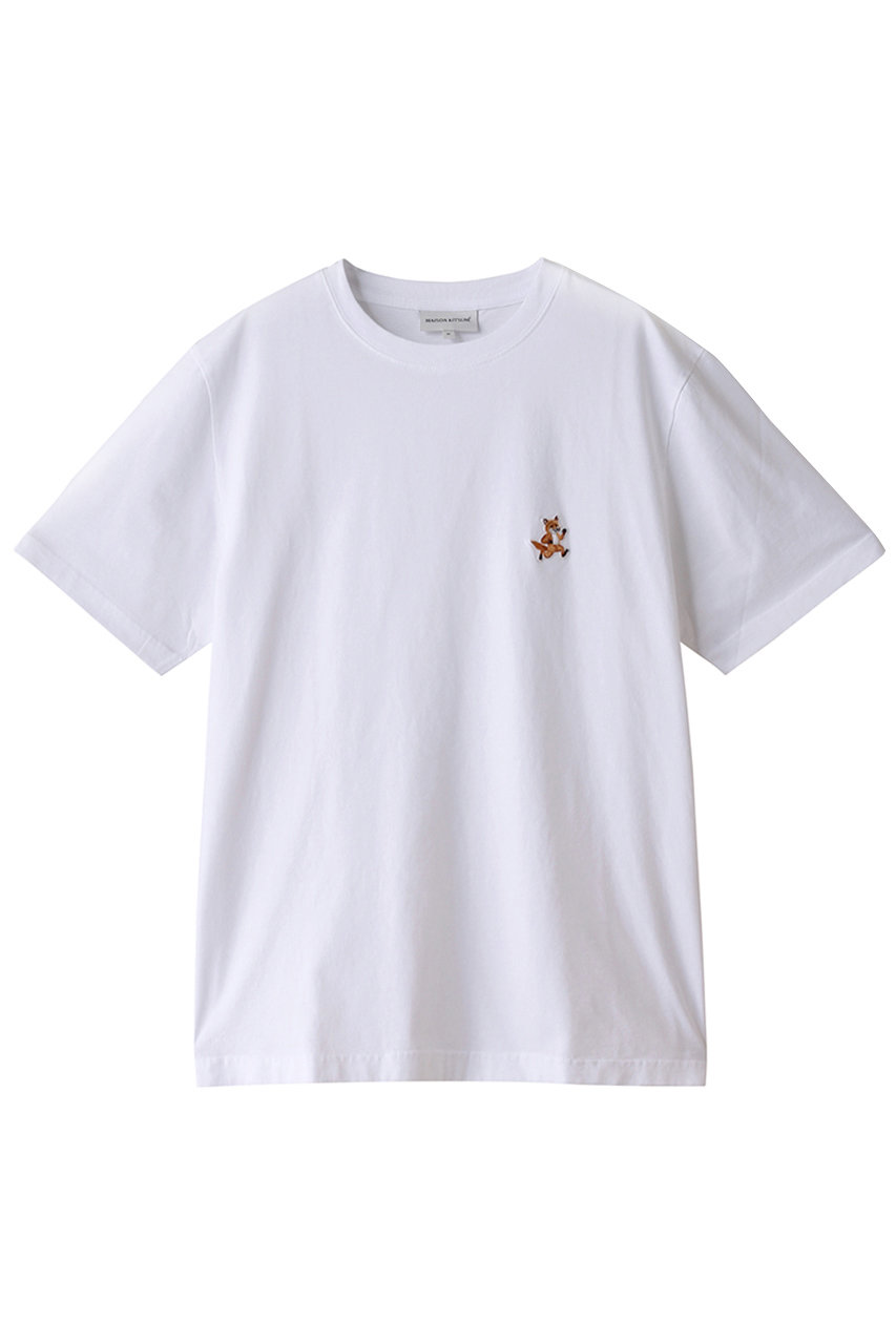 MAISON KITSUNE 【MEN】SPEEDY FOX PATCH COMFORT Tシャツ (ホワイト, M) メゾン キツネ ELLE SHOP