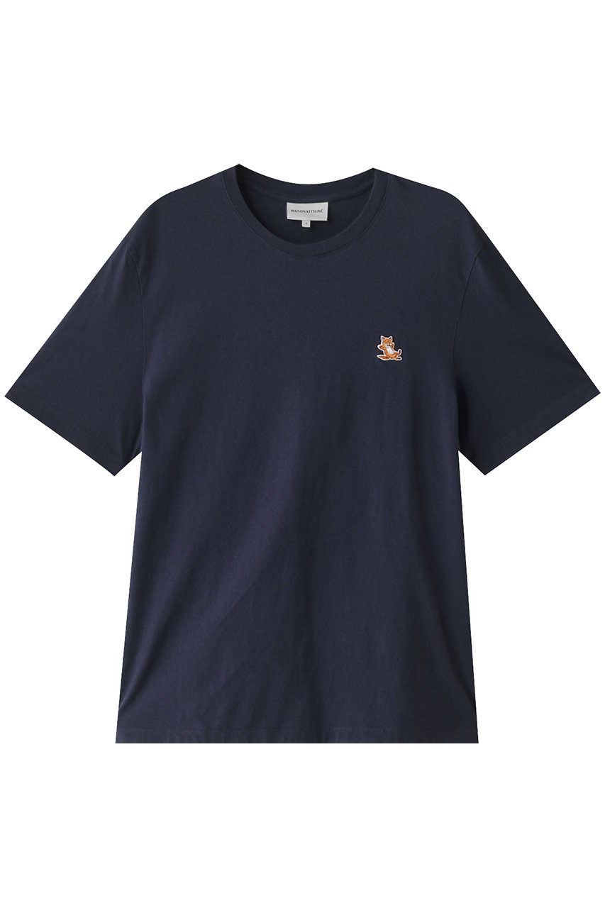 MAISON KITSUNE 【MEN】CHILLAX FOX PATCH レギュラー Tシャツ (インクブルー, M) メゾン キツネ ELLE SHOP