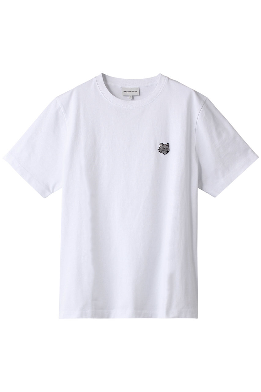 MAISON KITSUNE 【MEN】BOLD FOX HEAD PATCH COMFORT Tシャツ (ホワイト, L) メゾン キツネ ELLE SHOP