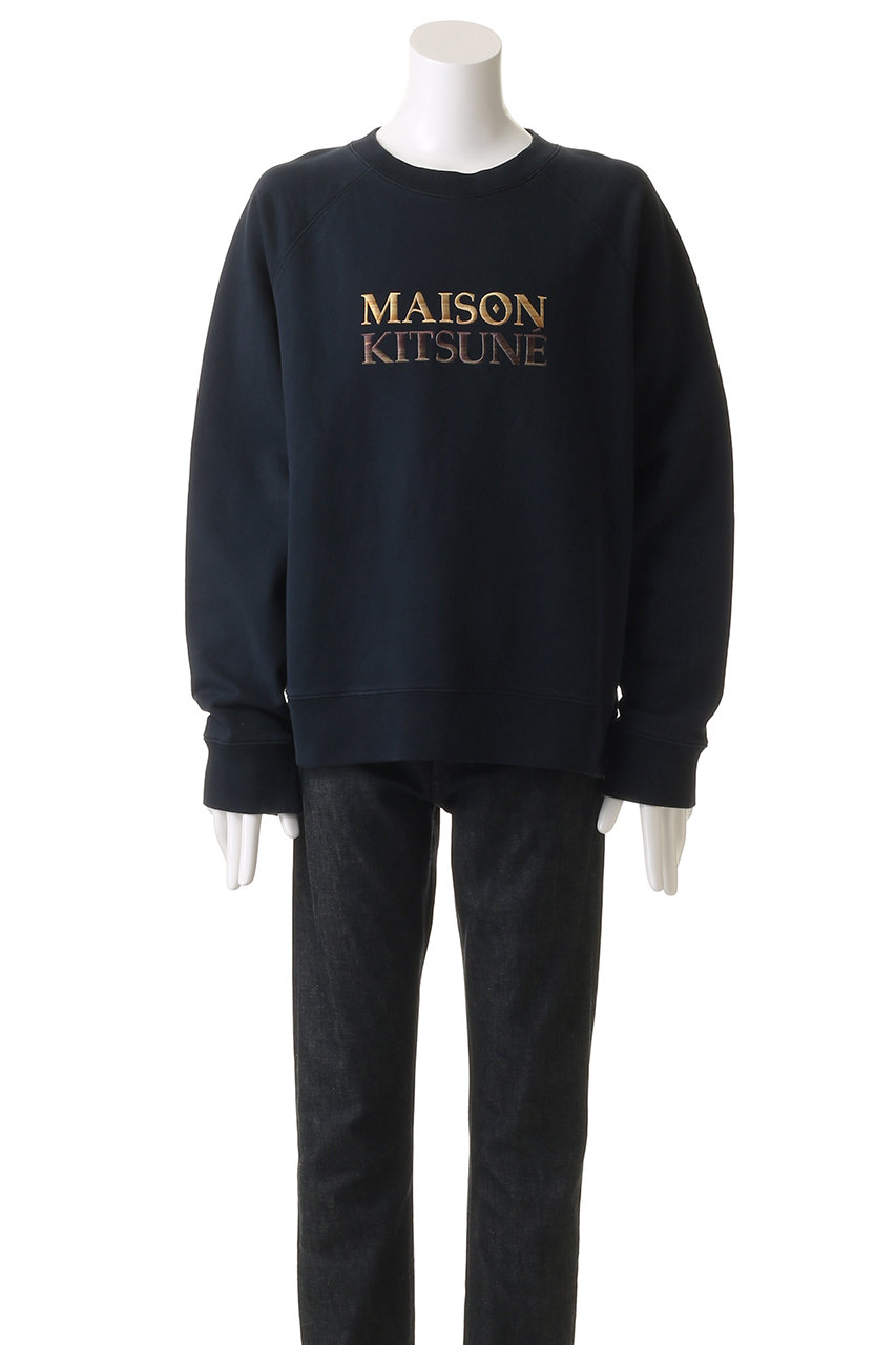 MAISON KITSUNE(メゾン キツネ)｜【MEN】GRADIENT MAISON KITSUNE オーバーサイズスウェットシャツ/ネイビー  の通販｜ELLESHOP・(エル・ショップ)