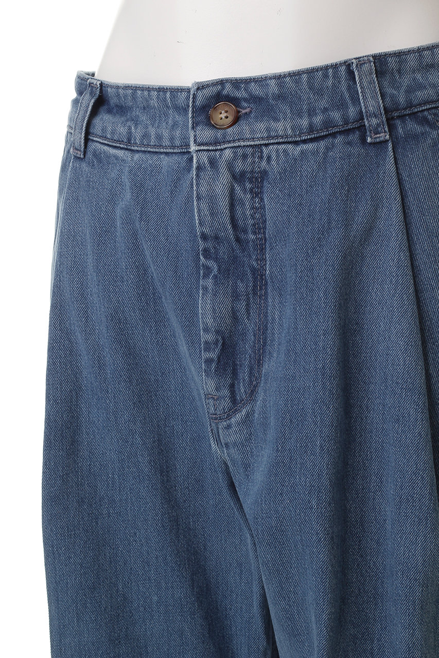 デニム・ジーパン Maison Kitsune Wide Pleated Blue Jeans Maison Kitsuné Wide pleated blue jeans | TheDoubleF