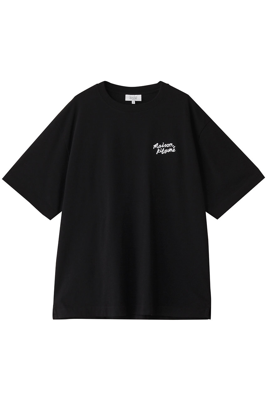 メゾン キツネ/MAISON KITSUNEの【MEN】MAISON KITSUNE HANDWRITING EMBROIDERY OVERSIZE Tシャツ(ブラック/ホワイト/OM00123KJ0119)