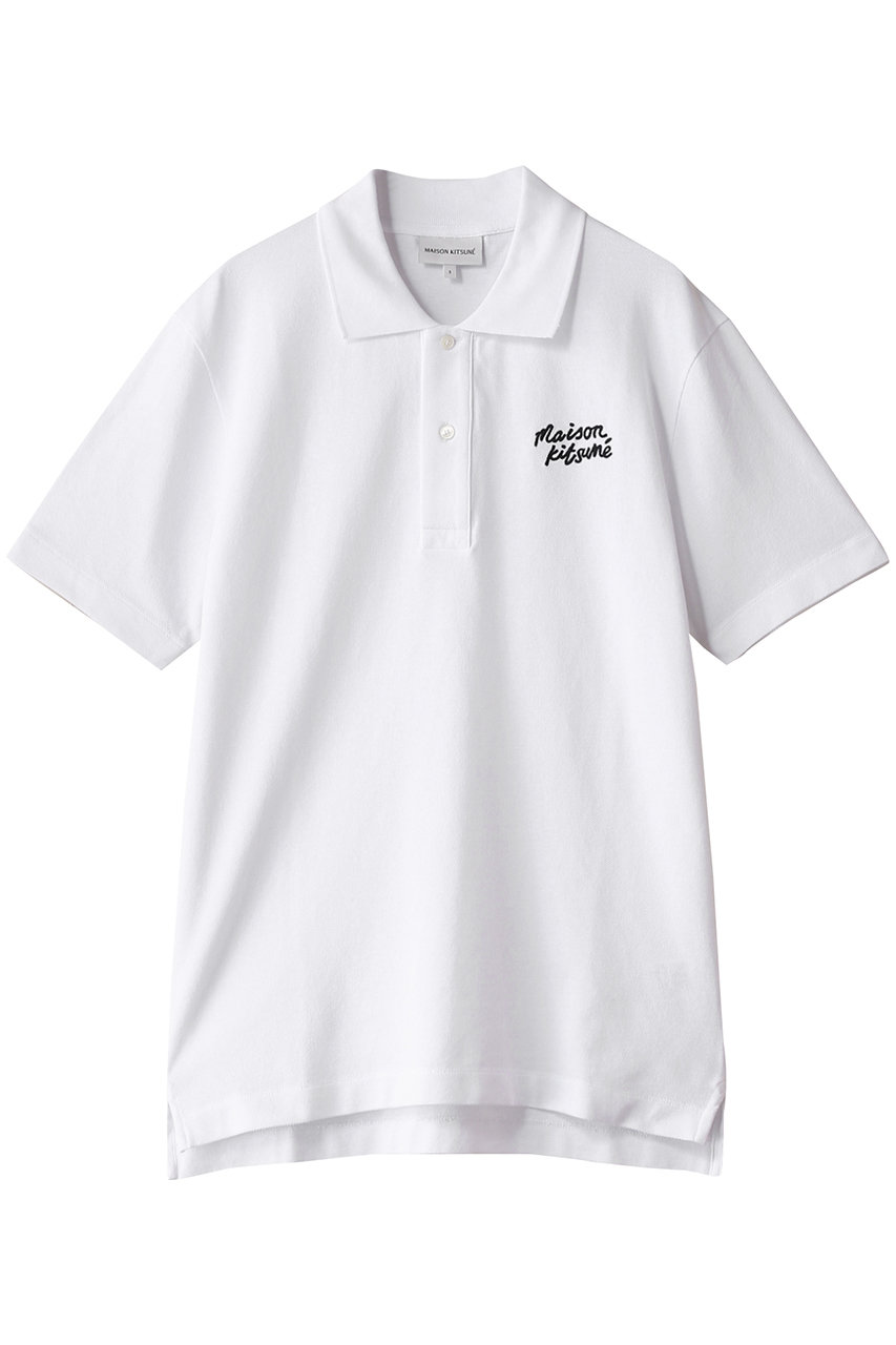 メゾン キツネ/MAISON KITSUNEの【MEN】MAISON KITSUNE HANDWRITING COMFORT ポロ(ホワイト/ブラック/MM00201KJ7010)