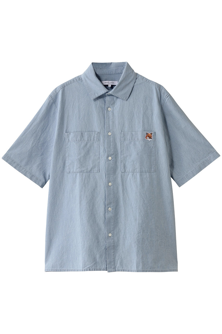 MAISON KITSUNE 【MEN】RELAXED SHORT SLEEVE シャツ (インディゴ, M) メゾン キツネ ELLE SHOP MAISON KITSUNE 【MEN】RELAXED SHORT SLEEVE シャツ (インディゴ, M) メゾン キツネ ELLE SHOP
