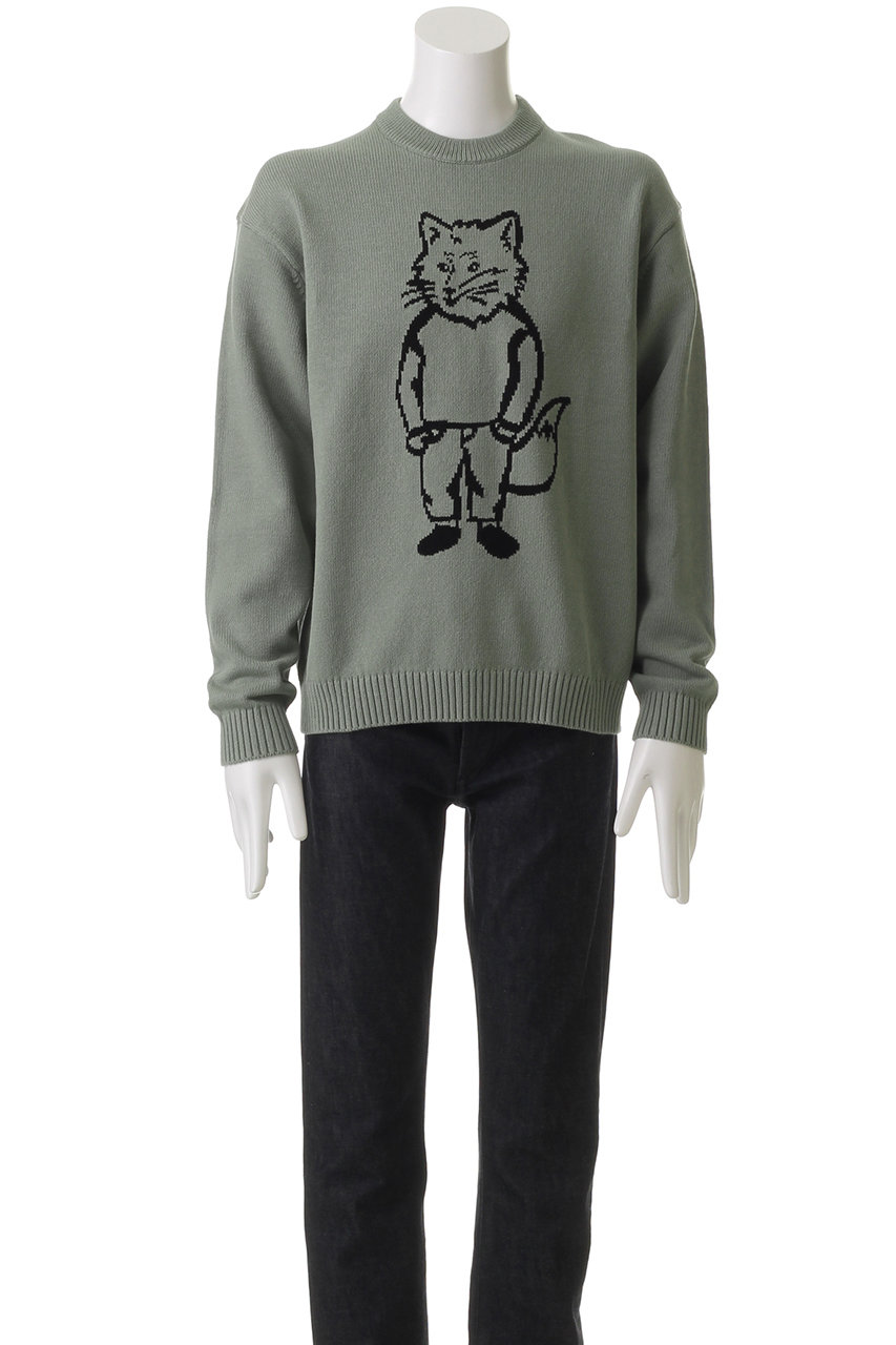 【送料&関税込】Maison KitsunAC Dressed Fox Intarsia Jumper Maison Kitsuné Dressed Fox-intarsia Sweater | Grey | FARFETCH