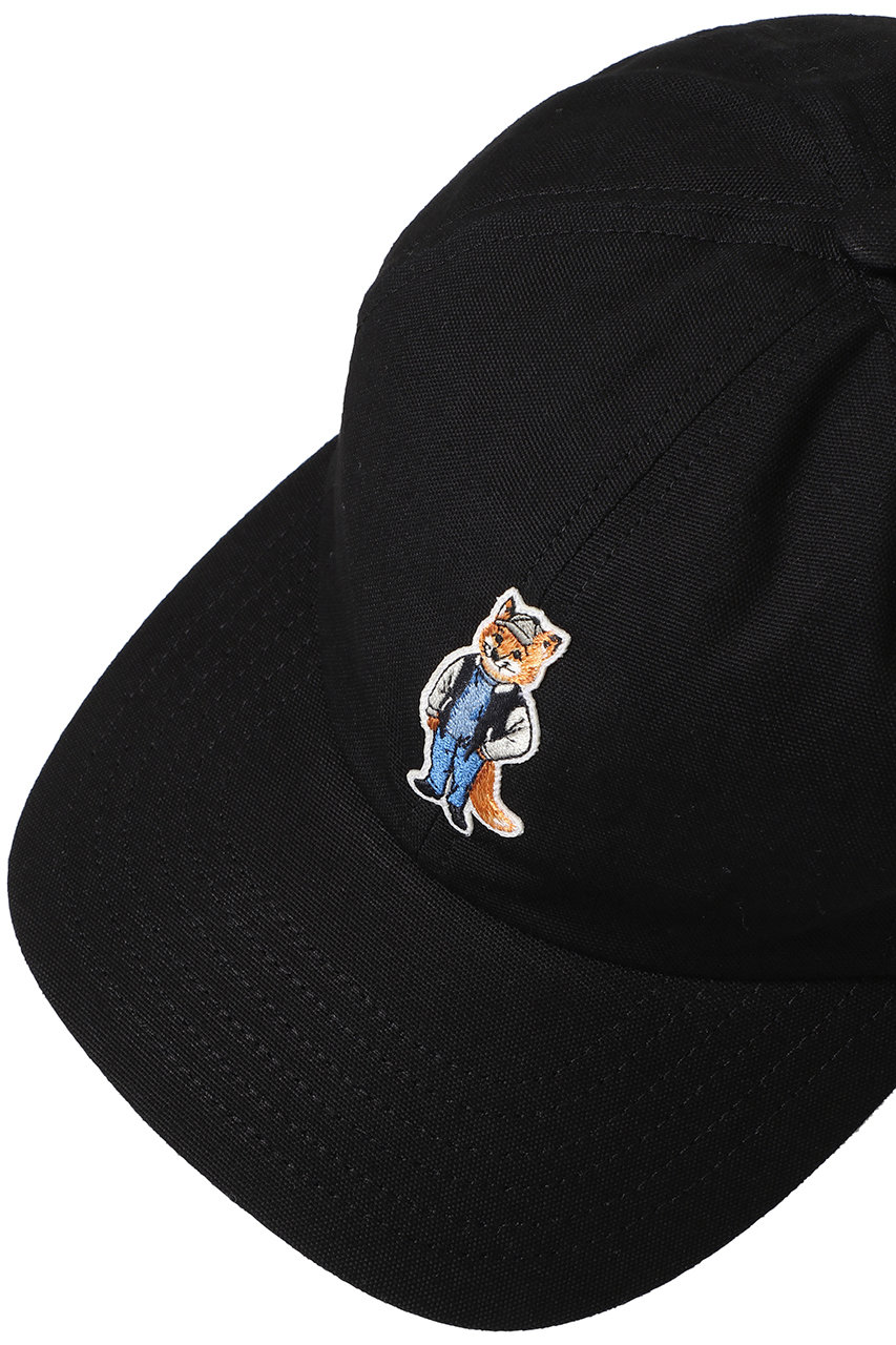 MAISON KITSUNÉ ブラック ワークキャップ ☆MAISON KITSUNE☆ ダブル ボールド フォックスヘッド キャップ