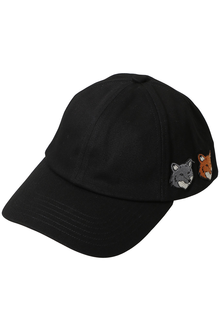 メゾン キツネ/MAISON KITSUNEの【UNISEX】DOUBLE FOX HEAD キャップ(アンスラサイト/OM611CFWW0096)