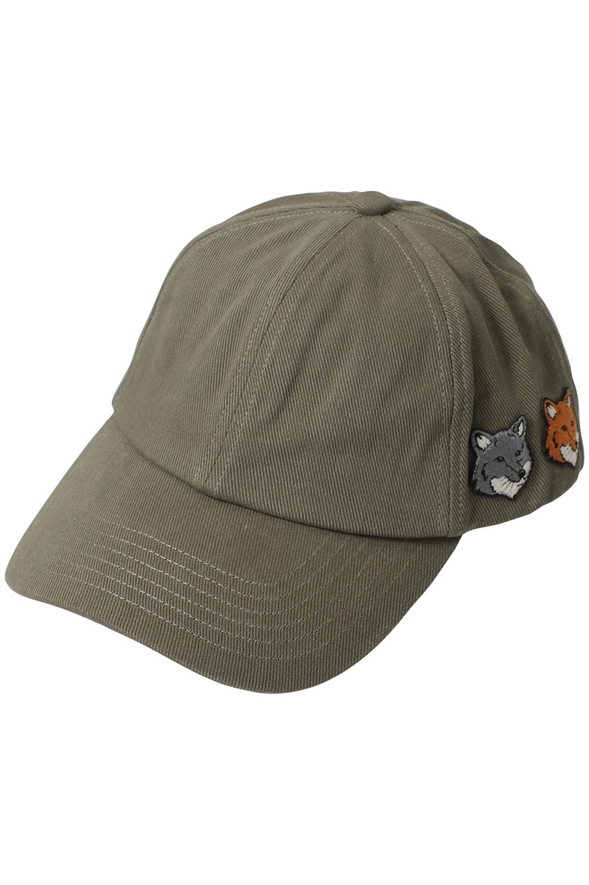メゾン キツネ/MAISON KITSUNEの【UNISEX】DOUBLE FOX HEAD FADED キャップ(フェイディドローレルグリーン/OM611CFWW9112)