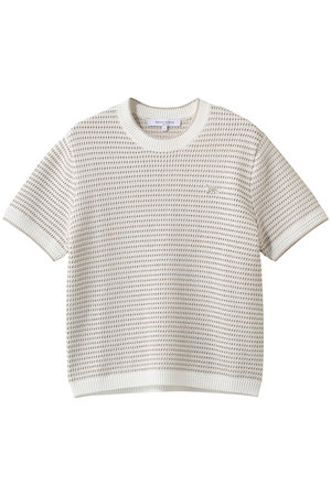 メゾン キツネ/MAISON KITSUNEのLACE KNIT STRIPED ショートスリーブ ジャンパー