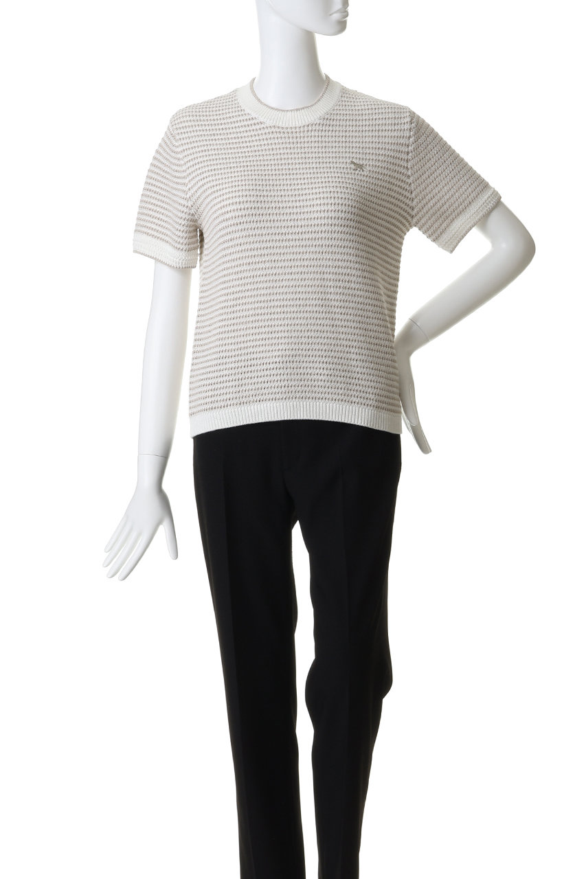 MAISON KITSUNE(メゾン キツネ)｜LACE KNIT STRIPED ショートスリーブ