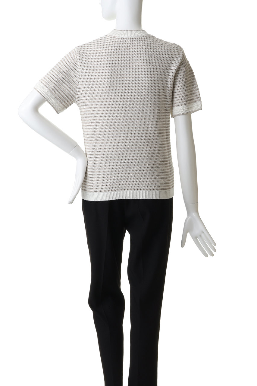 MAISON KITSUNE(メゾン キツネ)｜LACE KNIT STRIPED ショートスリーブ