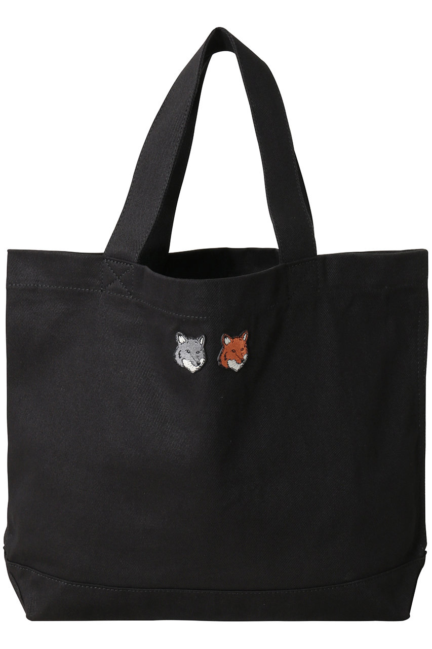 メゾン キツネ/MAISON KITSUNEの【UNISEX】DOUBLE FOX HEAD トートバッグ(アンスラサイト/MRUBT23WW0096)