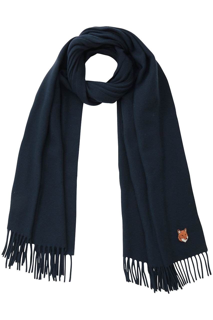 MAISON KITSUNE 【UNISEX】FOX HEAD マフラー (クラシックネイビー, U) メゾン キツネ ELLE SHOP