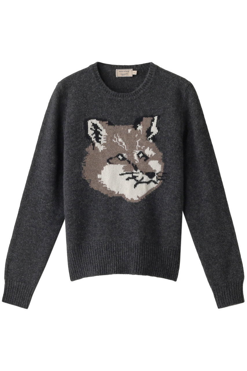 MAISON KITSUNE メゾン キツネ FOX HEAD PULLOVER/ニット ダークグレーメランジ