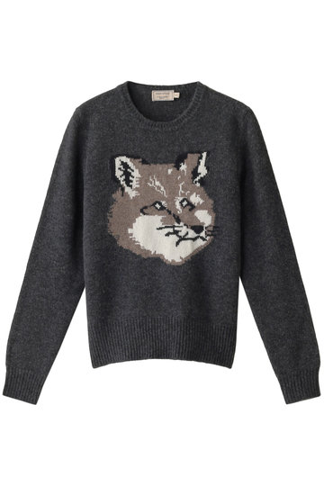 MAISON KITSUNE メゾン キツネ FOX HEAD PULLOVER/ニット ダークグレーメランジ