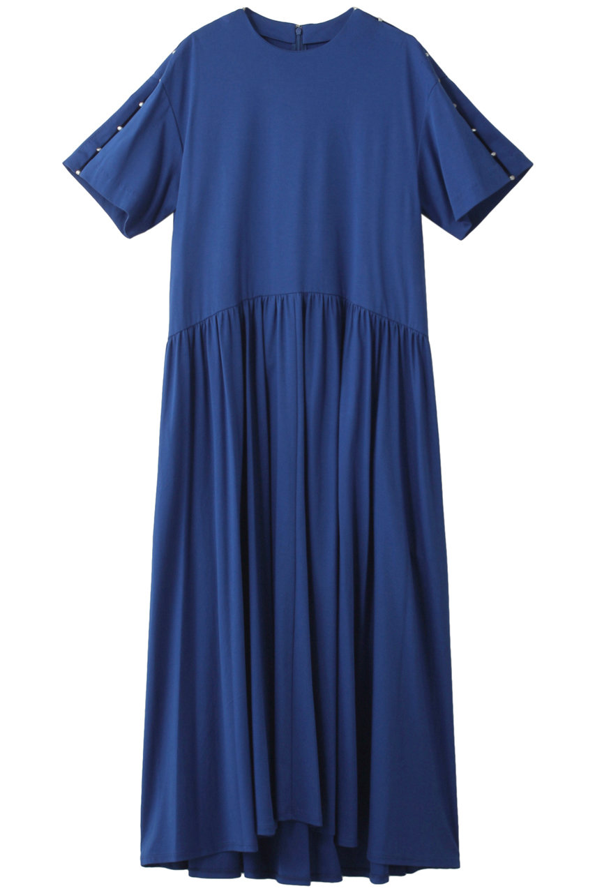ルシェルブルー/LE CIEL BLEUのパールディテールジャージードレス(ブルー/22A65218)