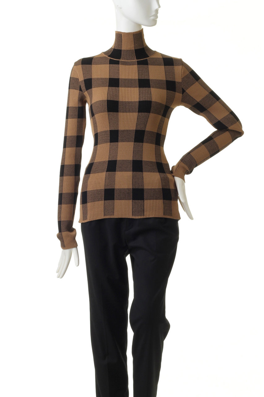 LE CIEL BLEU Check Jacquard Rib Knit | www.protegervacinas.com.br