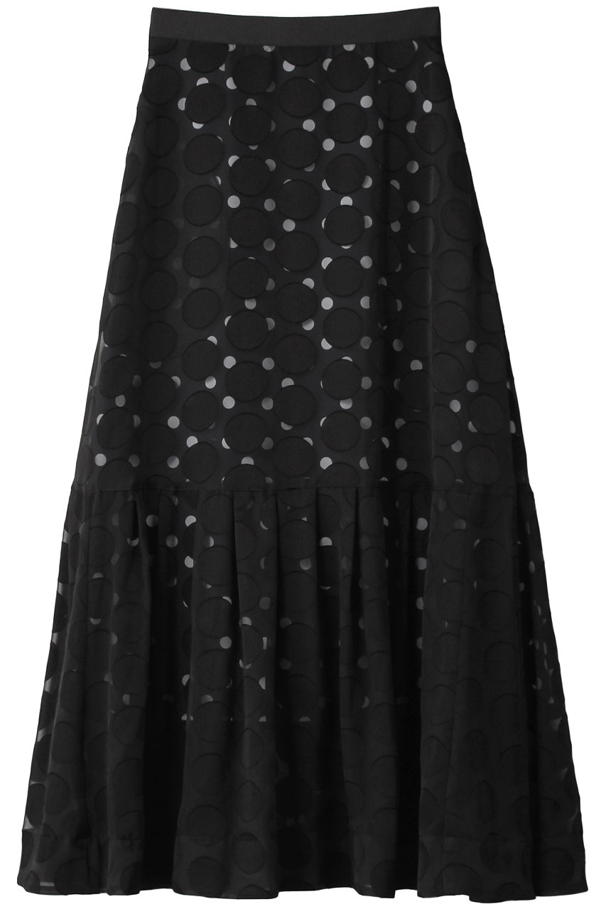 ロングスカートルシェルブルー ドット スカート Dot Layered Maxi Skirt