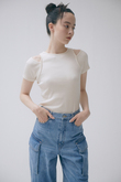 レイヤードカットアウトTee