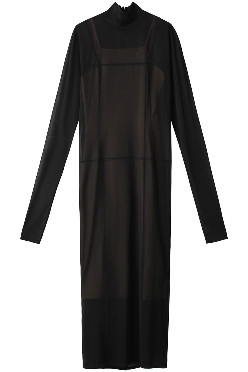 ルシェルブルー/LE CIEL BLEUのシアージャージードレス(ブラック/24A65524)
