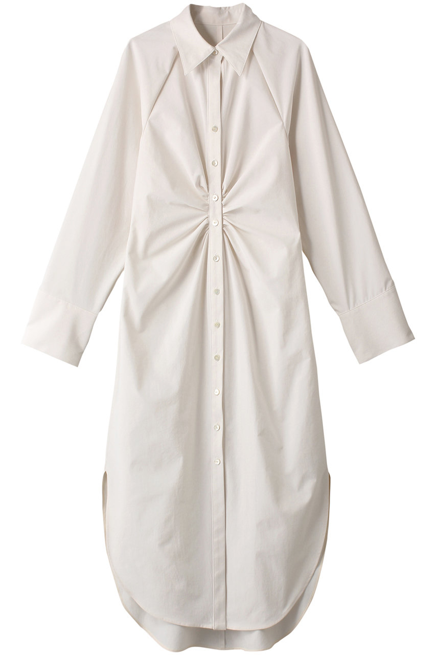 ルシェルブルー/LE CIEL BLEUのギャザーシャツドレス(ホワイト/25S65206)