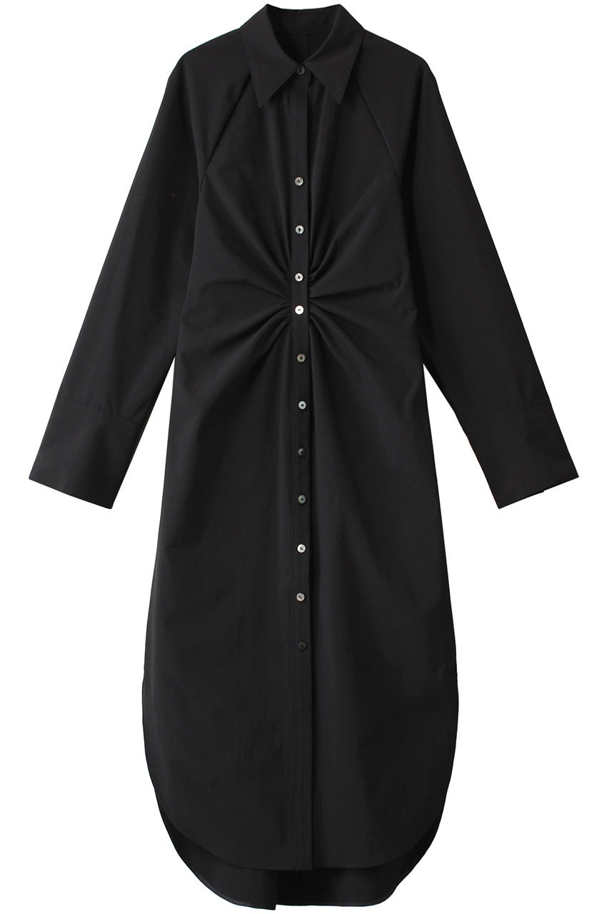 ルシェルブルー/LE CIEL BLEUのギャザーシャツドレス(ブラック/25S65206)