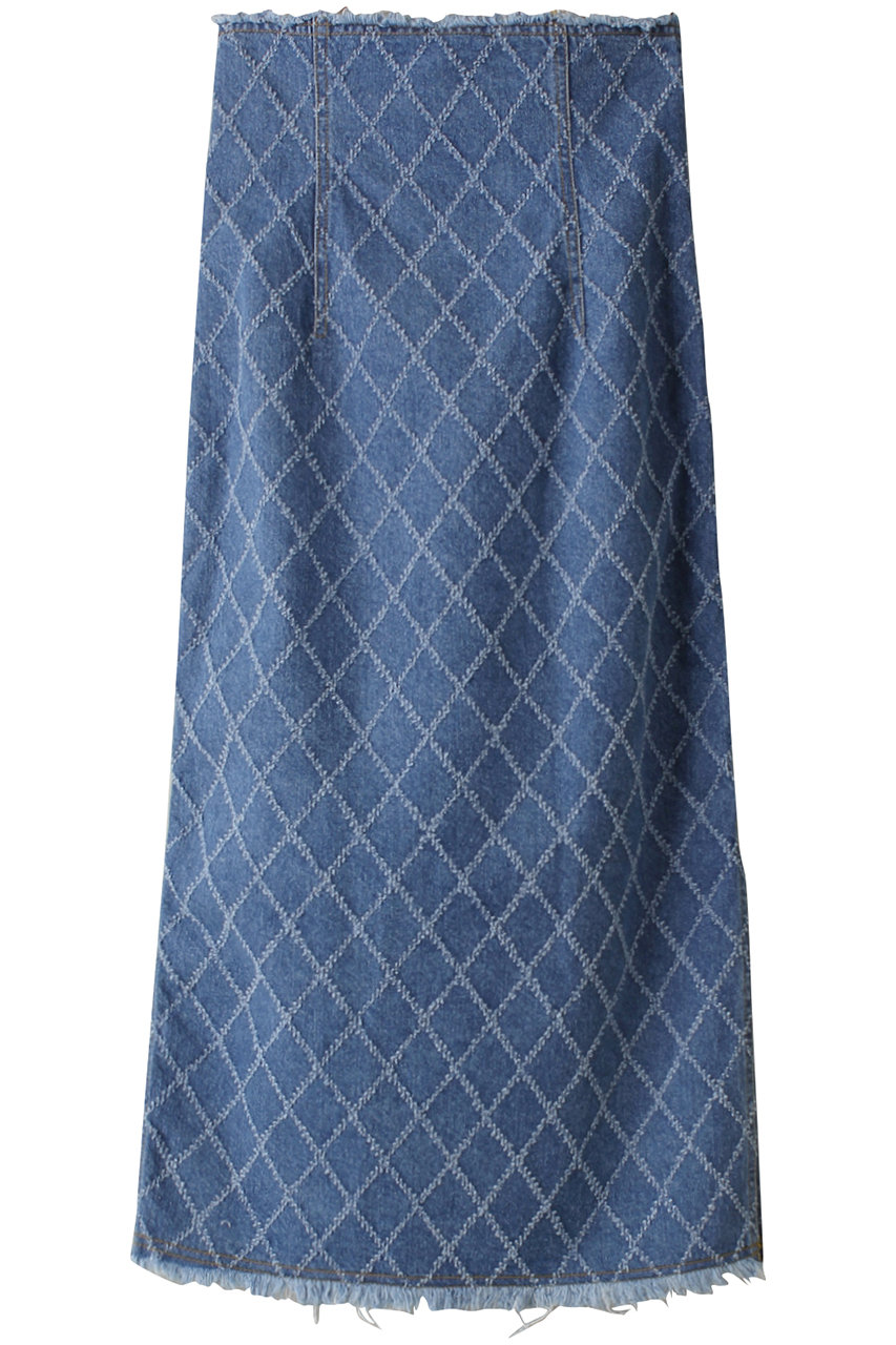 ルシェルブルー/LE CIEL BLEUのPerforated Denim Skirt / パーフォレイテッドデニムスカート(インディゴブルー/25S67206)