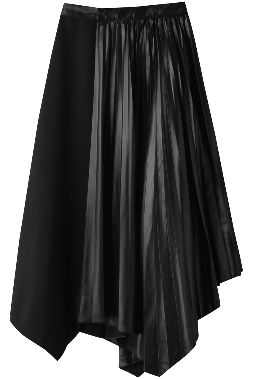 LE CIEL BLEU Half Pleated Sparkle Skirt / ハーフプリーツスパークルスカート (ブラック, 36) ルシェルブルー ELLE SHOP