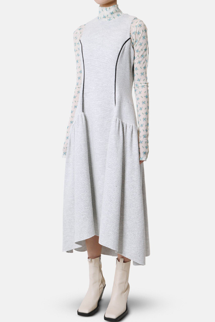 LE CIEL BLEU(ルシェルブルー)｜Boucle Paneled Dress/ホワイト の通販