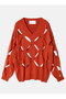 【IRENE】Argyle Slit Pullover Knit ルシェルブルー/LE CIEL BLEU ブラウン