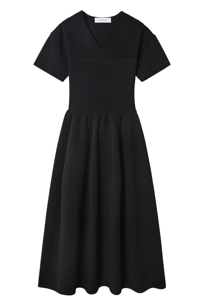 ルシェルブルー/LE CIEL BLEUのKnitted V Dress(ブラック/25S65417)
