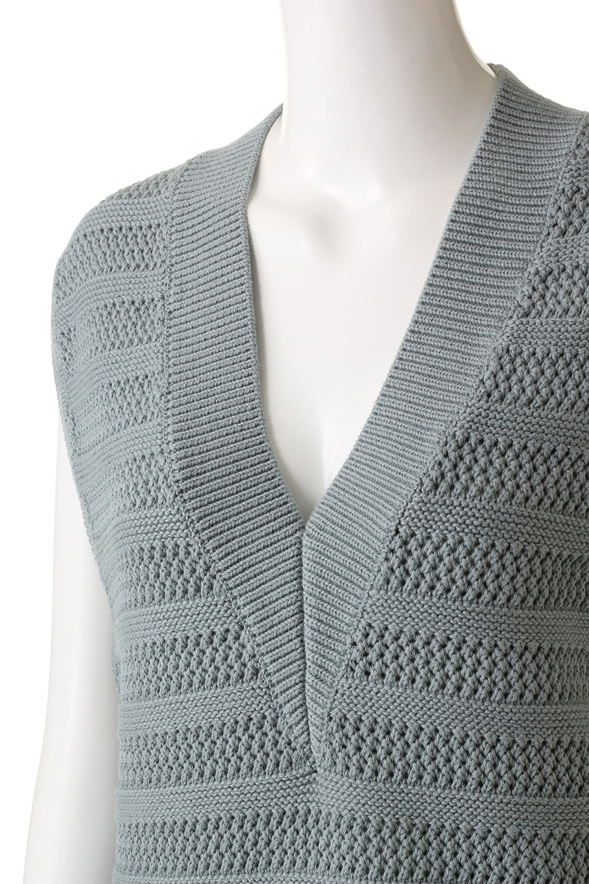 Eyelet Border Knit Vest