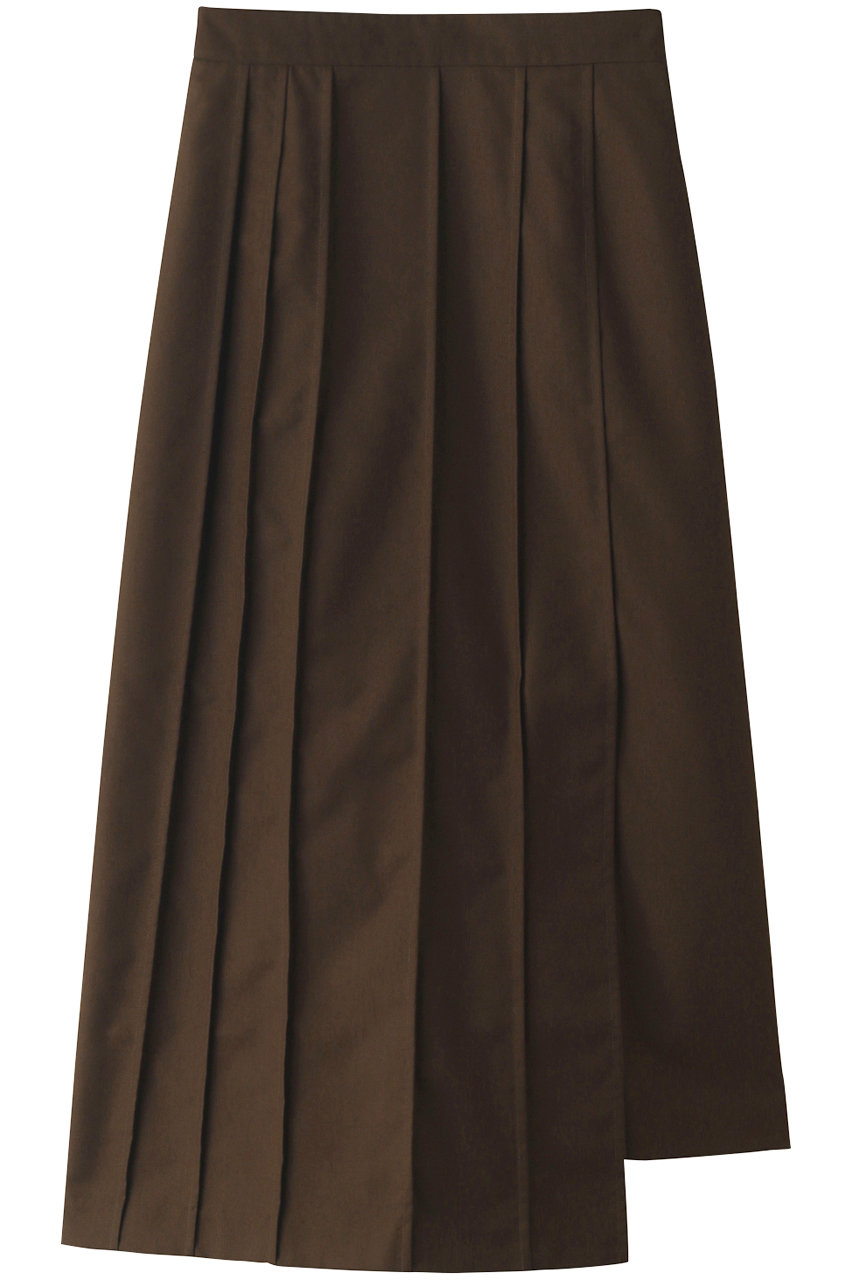 ＜ELLE SHOP＞ LE CIEL BLEU ピンタックデザインスカート (ブラウン 36) ルシェルブルー ELLE SHOP