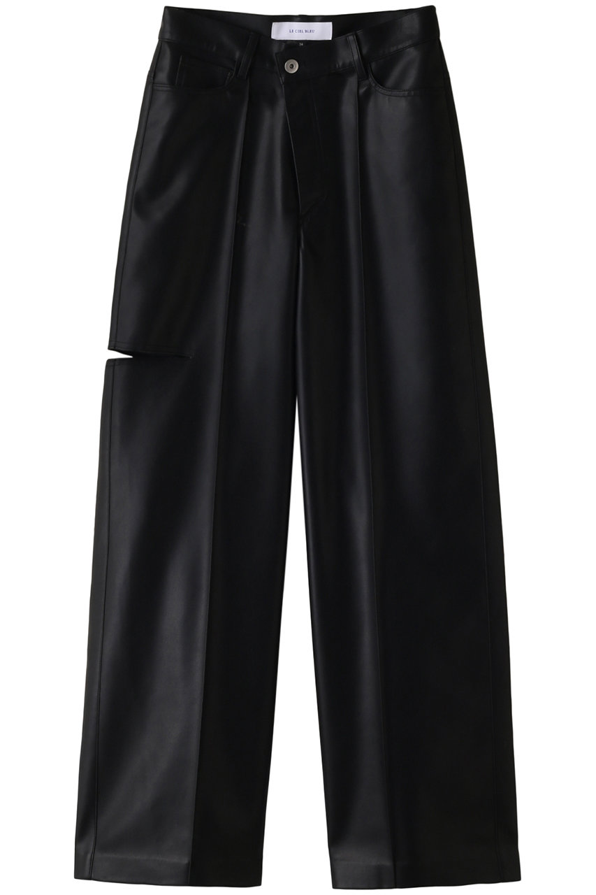 Leather V Waist Wide Pants