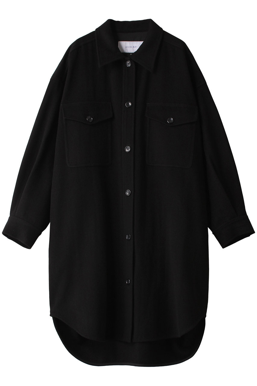 LE CIEL BLEU(ルシェルブルー)｜オーバーサイズシャツコート/ブラック 