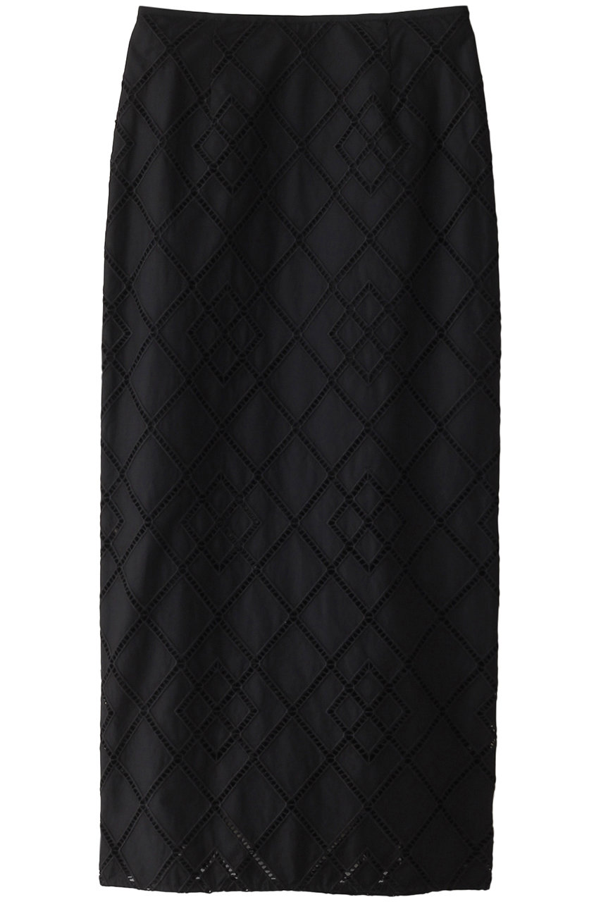 ルシェルブルー/LE CIEL BLEUのアーガイルレーススカート(ブラック/26S67409)