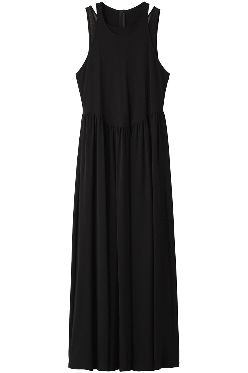 ルシェルブルー/LE CIEL BLEUのシアーレイヤードジャージードレス(ブラック/26A65102)